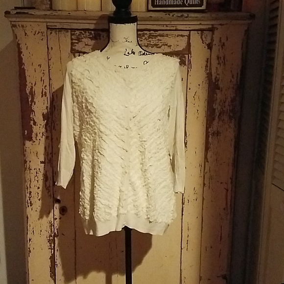 NWT Talbot's Woman X Button Up Cream Sweater - Picture 1 of 5